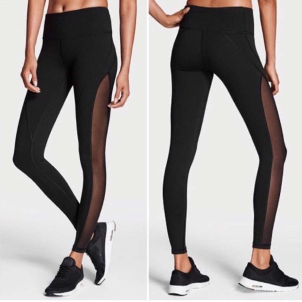 Victoria’s Secret Victoria Sport Black Side Mesh Knockout Tight Leggings